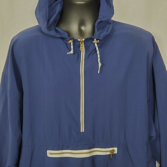 Woolrich Mens Pullover Windbreaker Jacket Sz Medium Long Sleeve Blue - Picture 2 of 8